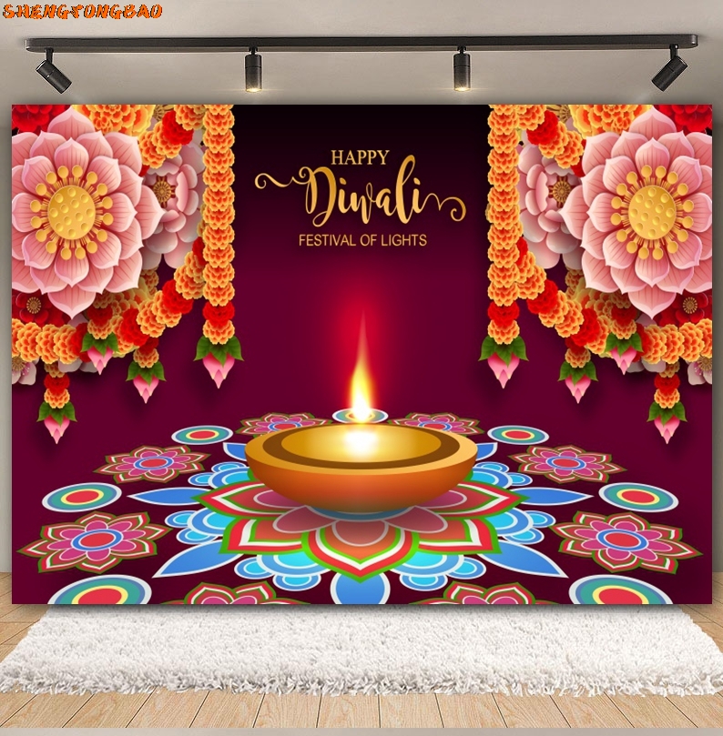 Happy Diwali Backdrop for Phot – Lighting Decor For Diwali recenzja i cena