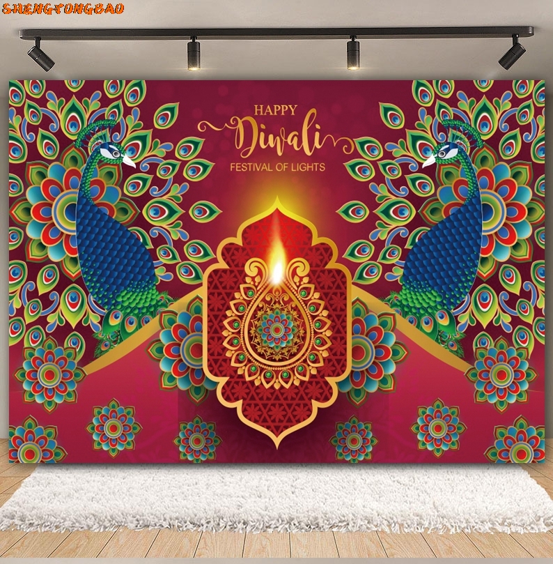 Happy Diwali Backdrop for Phot – Lighting Decor For Diwali recenzja i cena