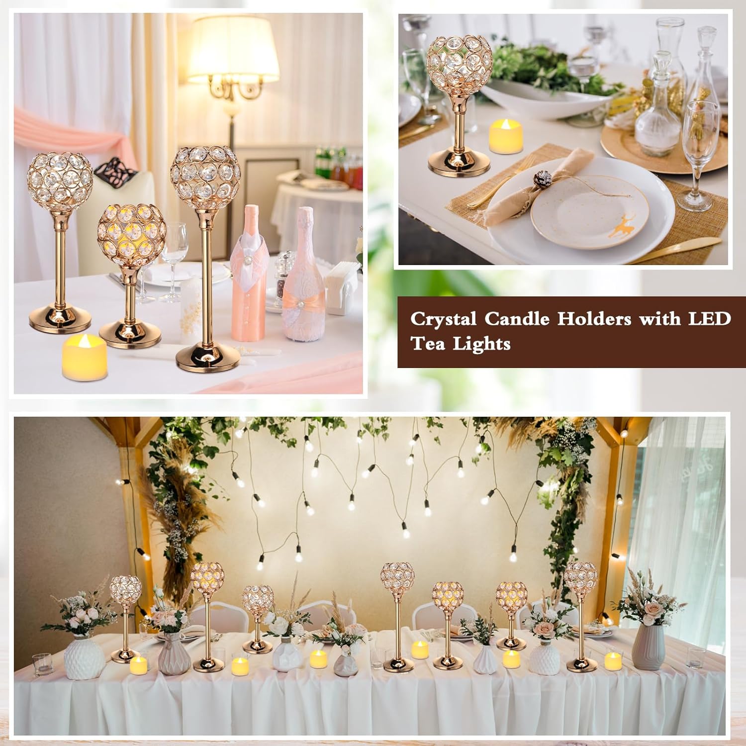 42 Pcs Crystal Candle Holders  – Wedding Lighting And Decor recenzja i cena
