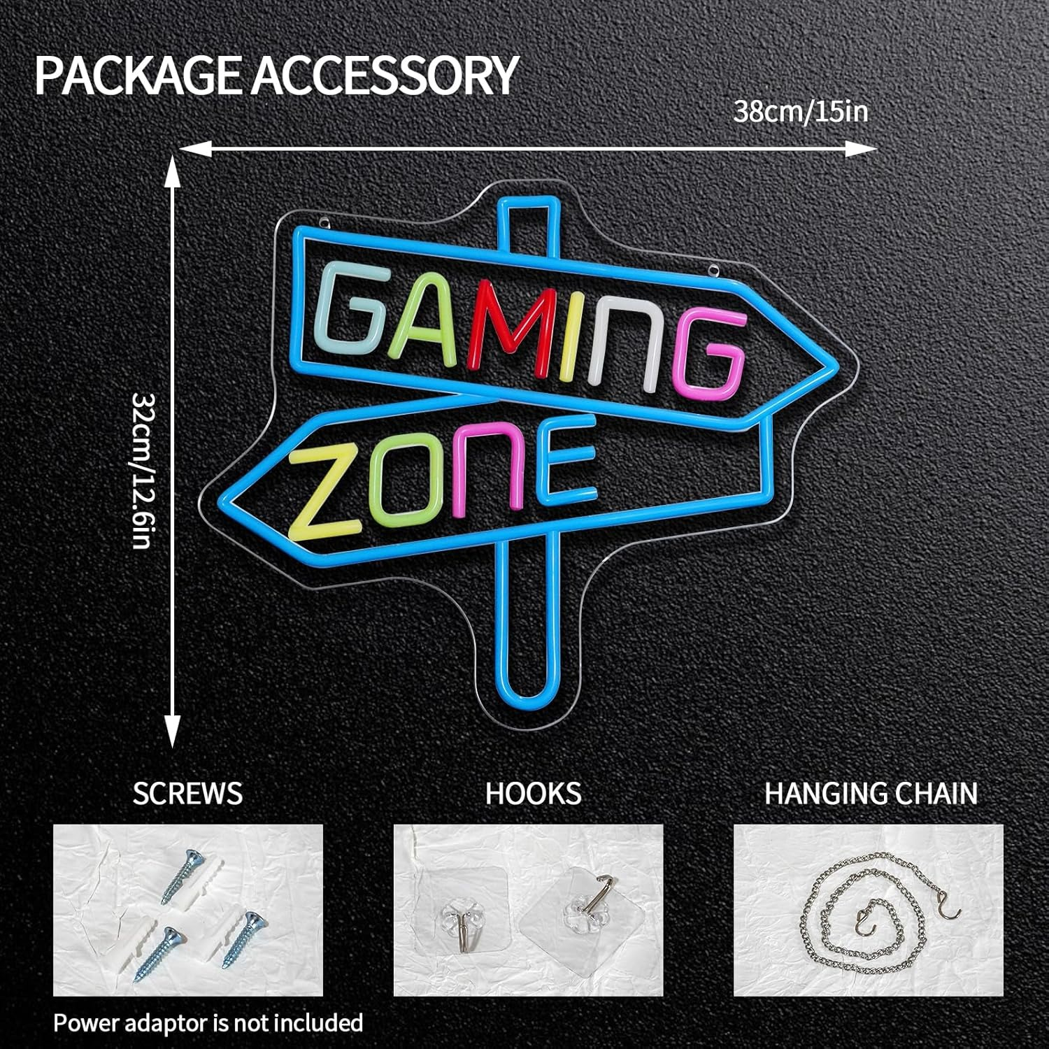 Gaming Zone Neon Sign USB LED  – Garage Lighting Decor recenzja i cena