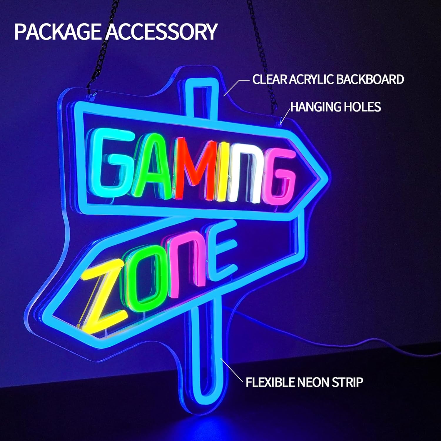 Gaming Zone Neon Sign USB LED  – Garage Lighting Decor recenzja i cena