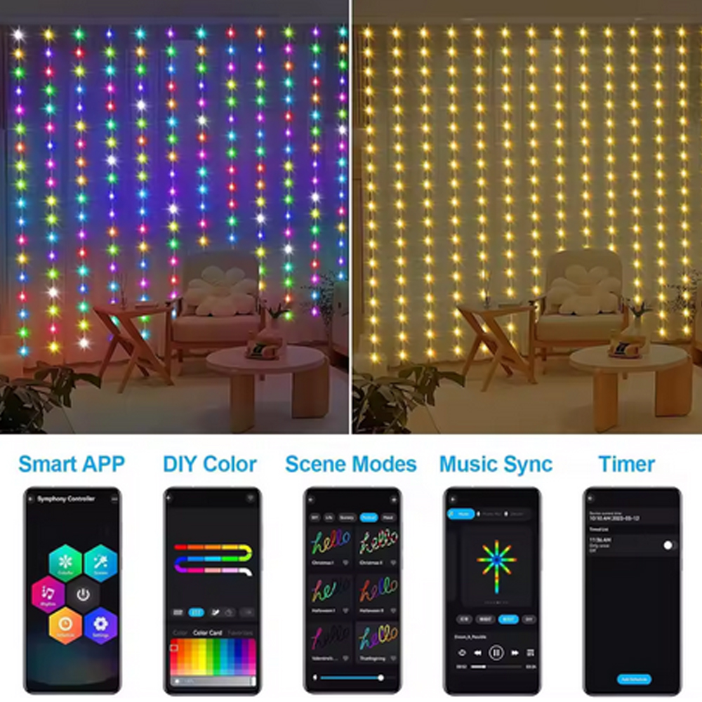 3M RGB Smart LED Curtain Light – String Light Outdoor recenzja i cena