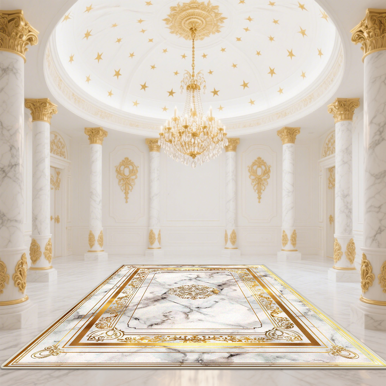 Modern White Gold Marble Patte – Garage Lighting Decor recenzja i cena