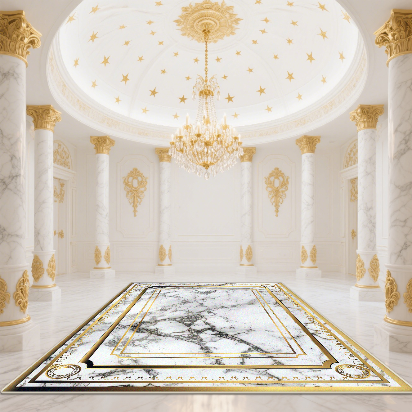 Modern White Gold Marble Patte – Garage Lighting Decor recenzja i cena