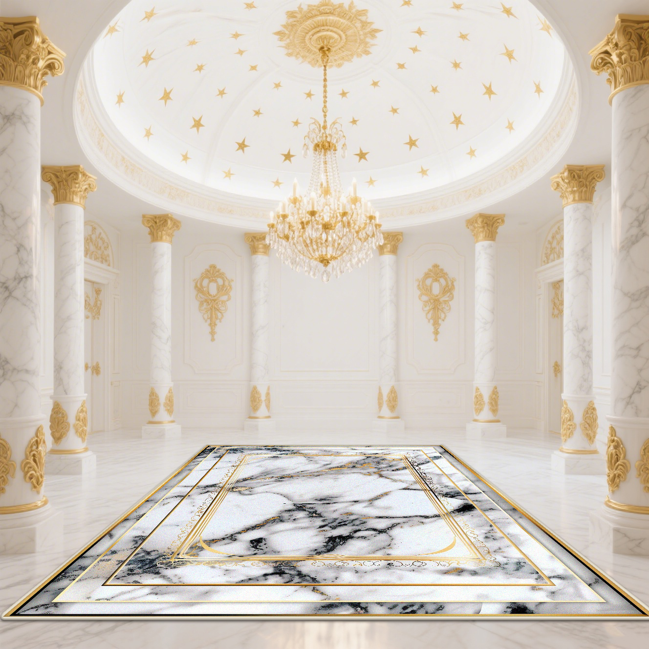 Modern White Gold Marble Patte – Garage Lighting Decor recenzja i cena