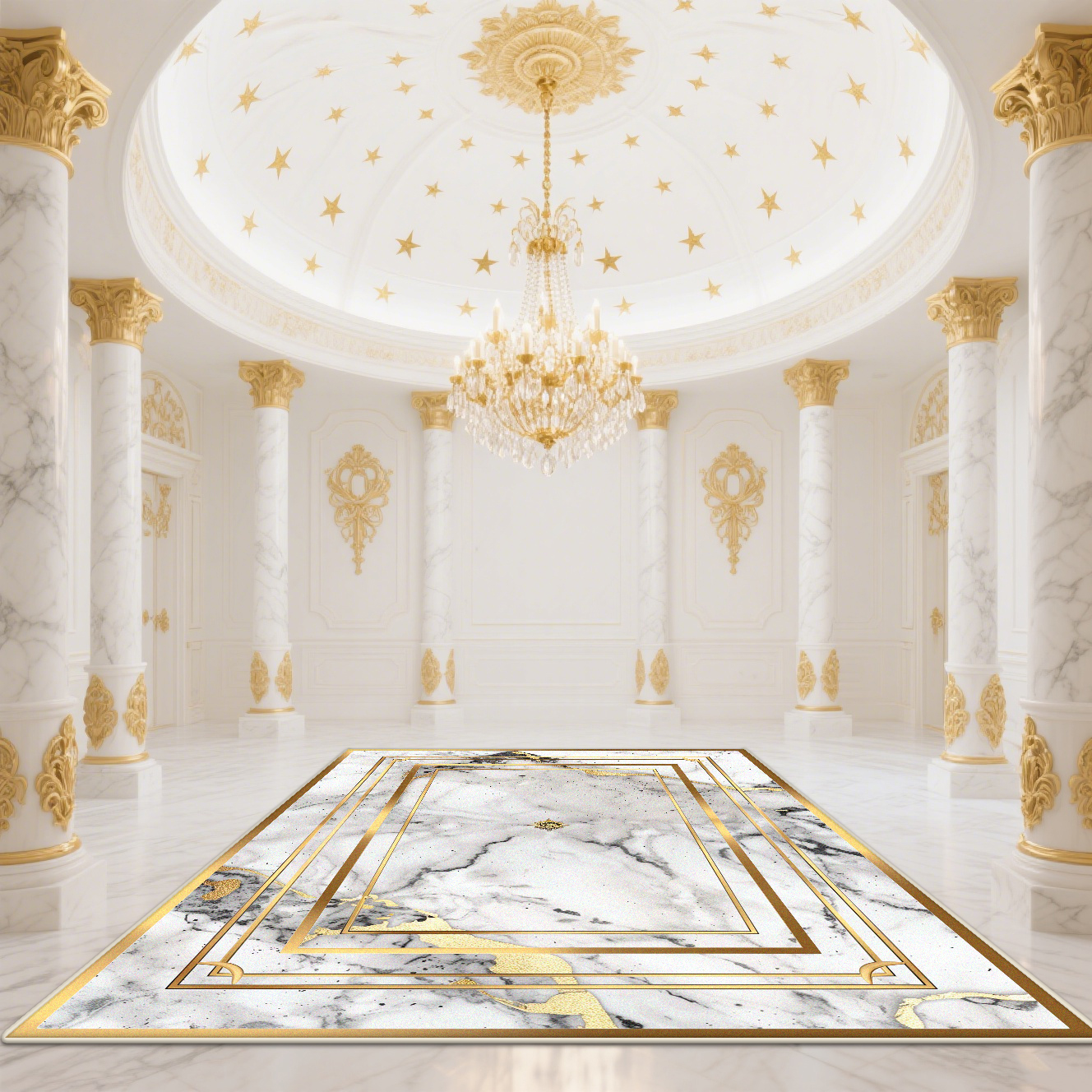 Modern White Gold Marble Patte – Garage Lighting Decor recenzja i cena