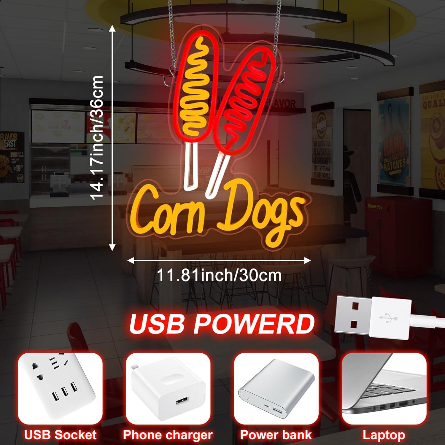 Corn Dog Neon Sign Snack USB D – Wedding Lighting And Decor recenzja i cena