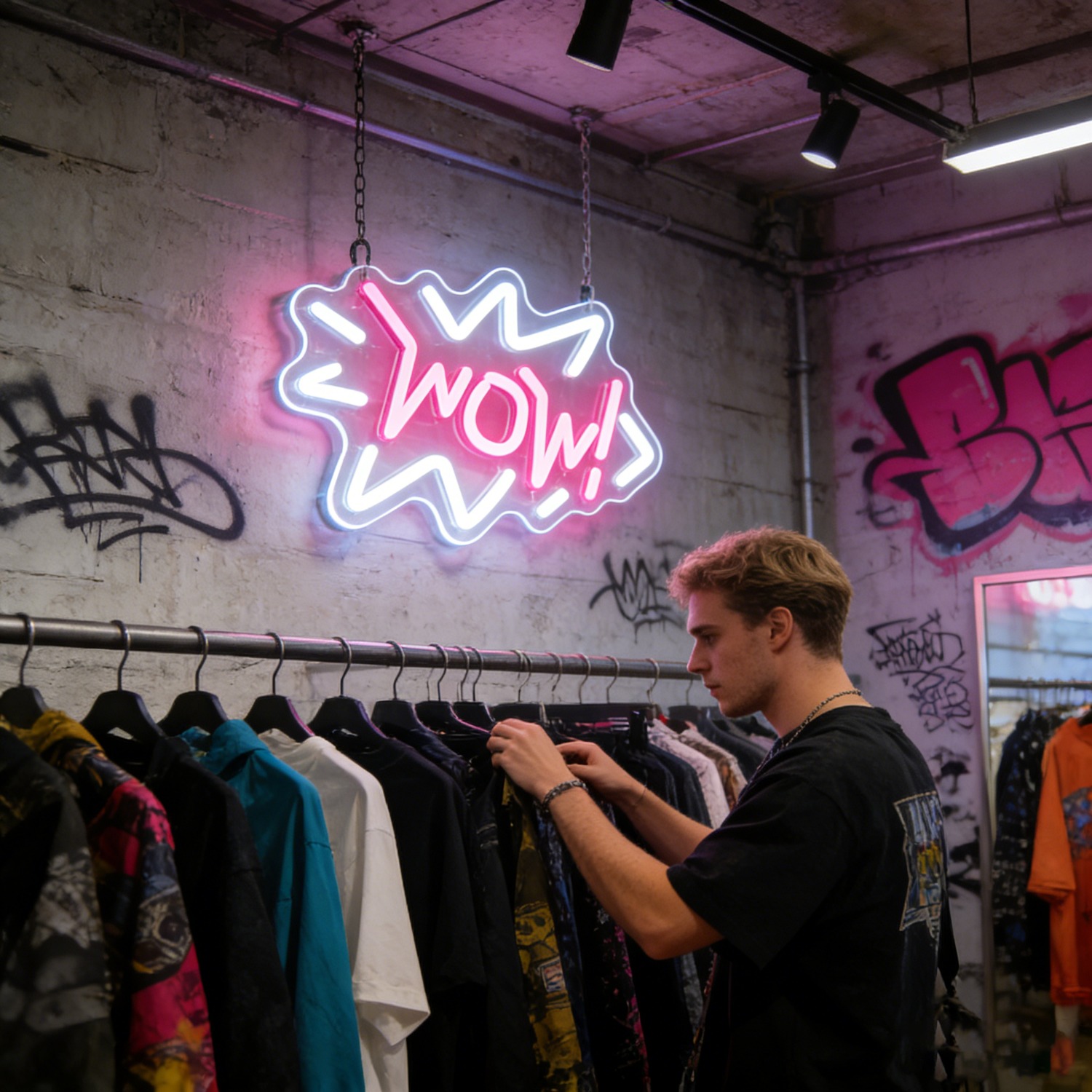 WOW Neon Sign LED Wave Design  – Lighting Decor Wow recenzja i cena