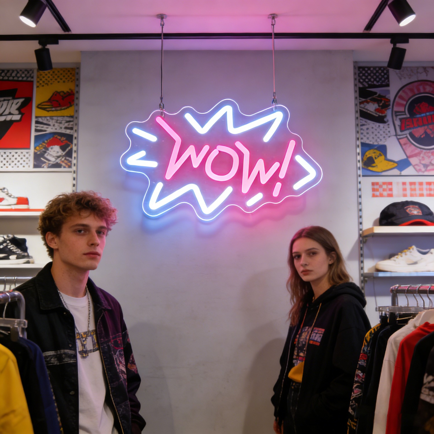 WOW Neon Sign LED Wave Design  – Lighting Decor Wow recenzja i cena