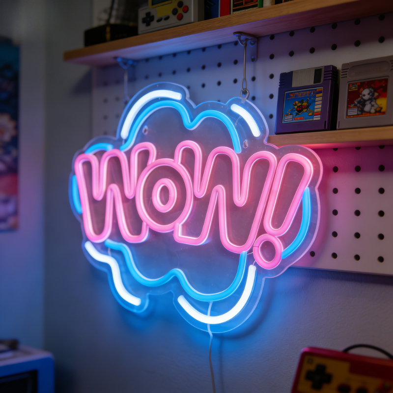 WOW Neon Sign LED Night Light  – Lighting Decor Wow recenzja i cena