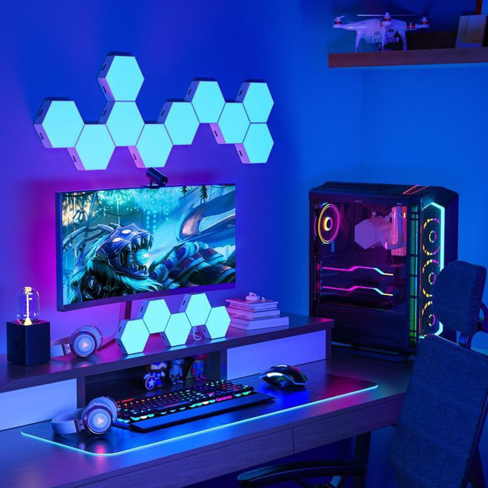 Remote control geometric hexag – Lighting Decor For Bedroom recenzja i cena